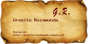 Grosits Rozamunda névjegykártya